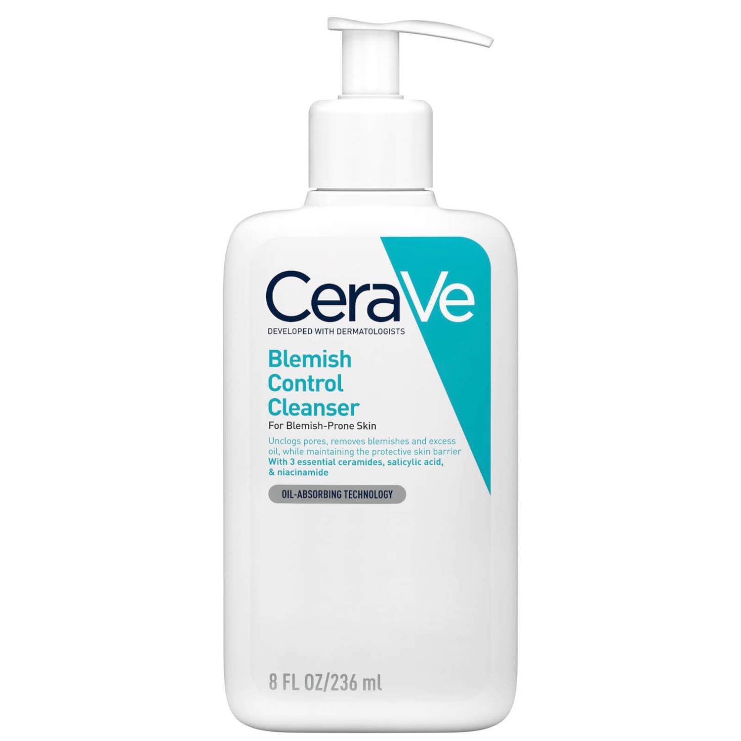 CeraVe Blemish Control Face Cleanser with 2% Salicylic Acid & Niacinamide for Blemish-Prone Skin 236ml