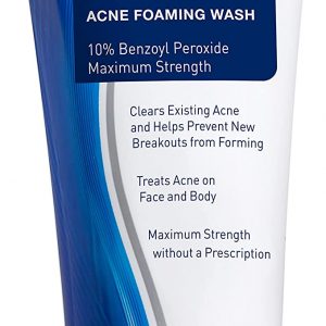 PanOxyl Acne Foaming Wash Benzoyl Peroxide 10% Maximum Strength Antimicrobial, 5.5 Oz