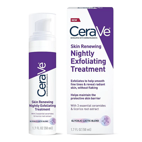 CeraVe Skin Renewing Nightly Exfoliating Treatment Glycolic Acid Face Serum 50 ML - Image 2