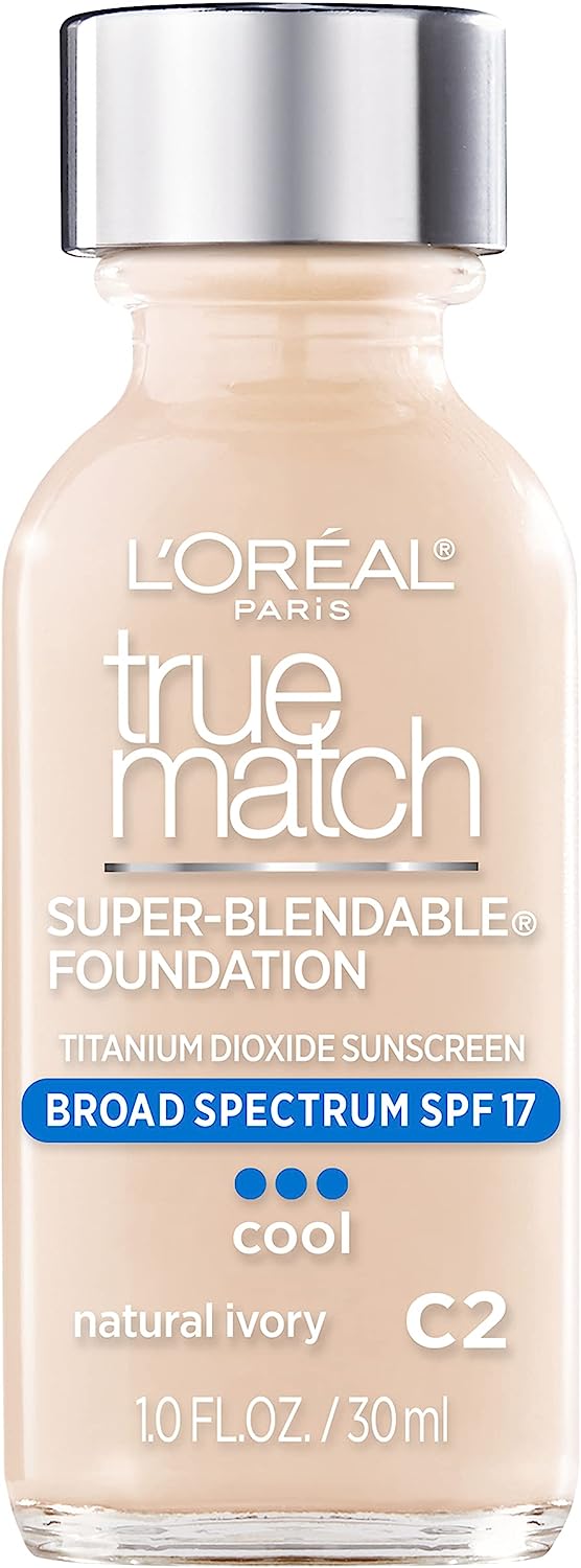 Loreal Paris Makeup True Match Super-Blendable Liquid Foundation, Natural Ivory C2 30ML
