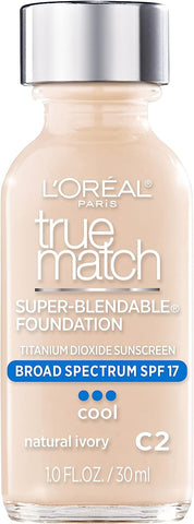Loreal Paris Makeup True Match Super-Blendable Liquid Foundation, Natural Ivory C2 30ML - Image 2