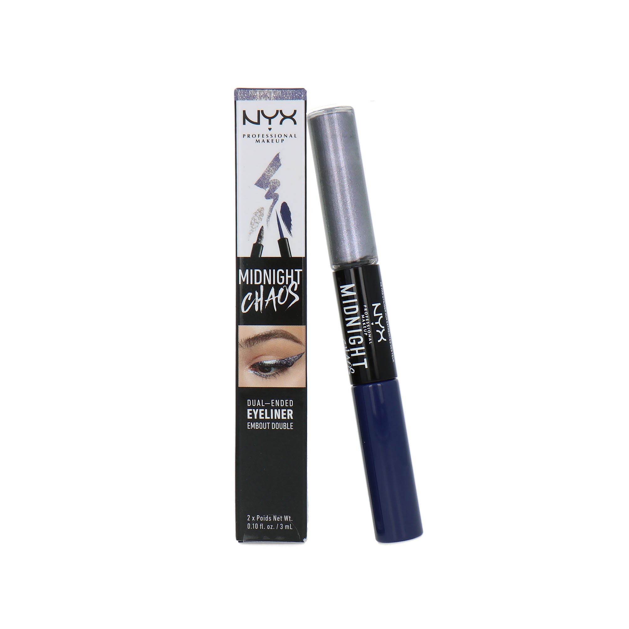 NYX Midnight Chaos Dual Ended Eyeliner - Purple/Mirror 3ML