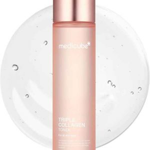 Medicube Triple Collagen Toner - Hydrolyzed, Atelo, & Soluble Collagen for Deep Hydration & Plump Skin - Fast-Absorbing Formula for All-Day Suppleness, Korean Skincare